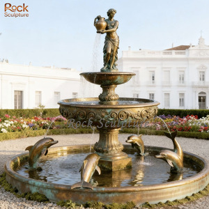 Vendita calda a grandezza naturale in bronzo <span class=keywords><strong>felice</strong></span> personaggio giocoso statua fontana decorazione del paesaggio dell'acqua - Product Image 4