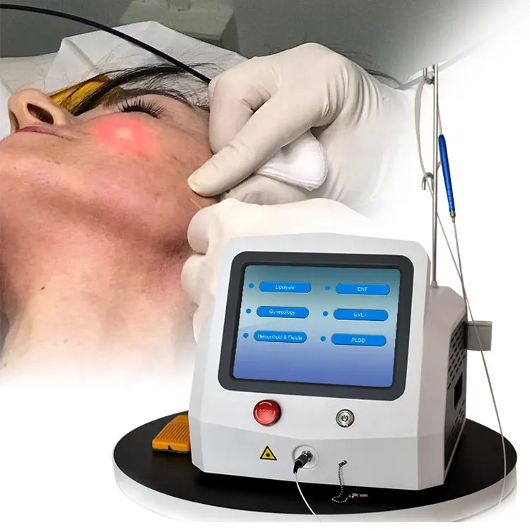 רופא 2024 מומלץ מכונת לייזר דיודה 980nm + 1470nm עבור הרמת עור הפנים מכשיר