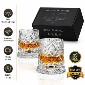 Juego de Vasos de Cóctel Giratorios 360° con Caja de Regalo Premium, Vaso de Bourbon Giratorio de Cristal sin Plomo para Bar en Casa, Venta al por Mayor - Product Image 1