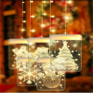 <strong>Window</strong> Garden Yard Decor 3D Christmas Santa Claus Snowman <strong>Snowflake</strong> Hanging String <strong>Light</strong> - Product Image 6