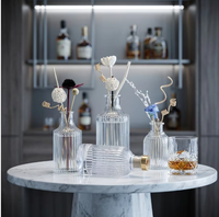 Vente en gros de flacons diffuseurs ronds en verre ambré de 50 ml, 100 ml, 150 ml, 200 ml, 250 ml, avec bâtonnets diffuseurs pour l'aromathérapie
