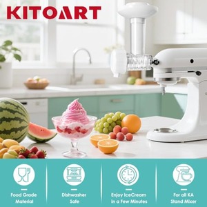 Accessoire pour crème glacée molle et sorbet sans produits laitiers pour batteur sur socle <span class=keywords><strong>KitchenAid</strong></span>, pour gelato aux fruits sain, sorbet, installation facile, sans pré-refroidissement - Product Image 2