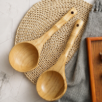 Cuillère à soupe en bois personnalisée en gros, grande cuillère ronde en bois naturel pour la maison, la cuisine, la salle à manger et les restaurants
