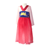 Robe de Hanfu pour filles avec broderie de lotus, tissu princesse, bordure contrastée, Hua Mulan, robe de Noël pour les célébrations culturelles des enfants