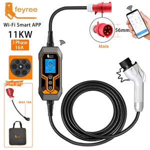 Feyree 11KW Type 2 Chargeur portable pour véhicules électriques, stations de recharge pour véhicules électriques de type 2 avec prise CEE 5 broches 16A, câble de recharge - Product Image 2