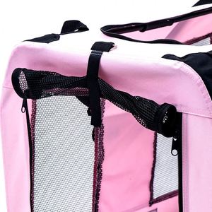Stainless Steel Frame <b>Foldable</b> Pet <b>Crate</b> Large Collapsible Soft Dog Cat Cage Breathable Mesh Windows Portable Travel Carrier - Product Image 3