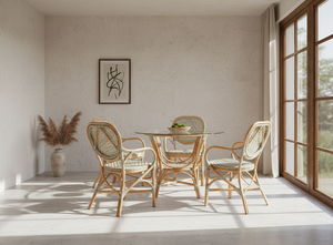 Jamaica <b>Bistro</b> Rattan <b>Dining</b> <b>Set</b> Modern Stylish Table Chairs Cozy Elegant <b>Dining</b> Room Home Apartment Hotel Restaurant Use Indoor - Product Image 5