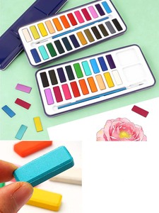 Juego de Acuarelas Sólidas LISI de 12/18/24/36 Colores Vibrantes, Portátiles, en Media Tapa, para Papel/Vidrio/Lienzo, Incluye Pincel - Product Image 3