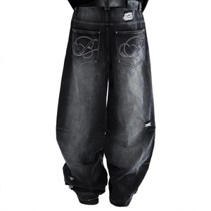 Pantalones Vaqueros Vintage Personalizados de Estilo Urbano Y2K para Hombre, Pantalones Vaqueros Anchos con Estampado de Estrellas, Estilo Gótico, al por Mayor, Corte Bootcut y Nueva Moda - Product Image 3