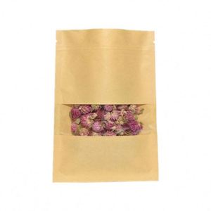 Sac en papier kraft refermable avec fenêtre pour aliments pour chiens, avec fermeture éclair, 20x30cm, pack promotionnel - Product Image 1