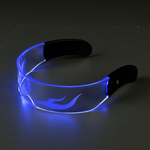 Nezha Cyberpunk LED <b>Light</b> Up Glasses Shield Shape PC Lenses Acrylic Material For Performance Eyewear - Product Image 2