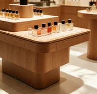 Vitrines de présentation de cosmétiques de luxe abordables, armoires à parfums modernes, armoires de rangement et de présentation pour la vente au détail, design d'intérieur