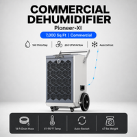 Déshumidificateur commercial et industriel Moiswell 160 pintes pour entrepôt et sous-sol, 7000 pieds carrés, avec dégivrage automatique et vidange continue
