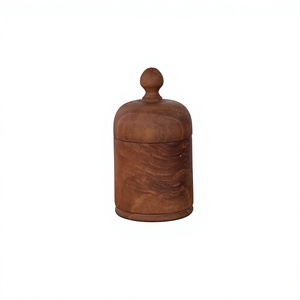 Pot à miel en bois artisanal avec couvercle à clapet hermétique, rond, minimaliste, compatible lave-vaisselle, récipient de stockage alimentaire chauffable - Product Image 6