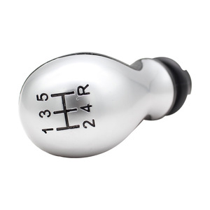 Pommeau de levier de vitesse en alliage d'aluminium, finition argent mat, lettrage noir, ergonomique, compatible Peugeot Citroën - Product Image 4