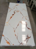 Panneaux muraux en faux marbre Laminas De Pvc Tipo Marmol 3mm Feuille de marbre en plastique Pvc