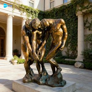 Sculpture en <span class=keywords><strong>bronze</strong></span> Auguste <span class=keywords><strong>Rodin</strong></span> personnalisée avec technique <span class=keywords><strong>de</strong></span> moulage, statue à trois tons pour installation artistique extérieure, décoration - Product Image 3