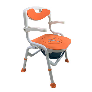 Silla de lavado para Discapacitados de aluminio, silla de inodoro/cómoda portátil plegable alta - Product Image 4