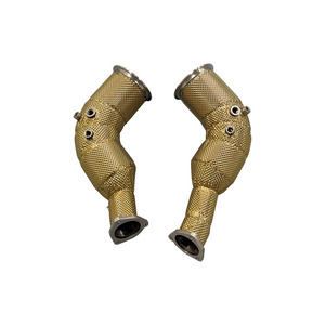 Amélioration de la performance avec un downpipe pour <span class=keywords><strong>Audi</strong></span> <span class=keywords><strong>RS6</strong></span> RS7 C8 4.0 TFSI V8, downpipe d'échappement avec bouclier thermique - Product Image 1