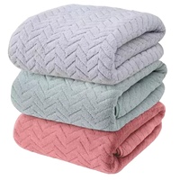 Serviette de Bain en Velours Corail Tricoté à Motif Blé 70*140 Anti-Allergie Douce Épaisse Durable pour Salle de Bain Plage Hôtel