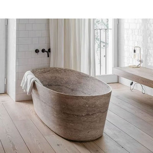 Tostone Baignoire autoportante en marbre gris de haute qualité pour salles de bains intérieures de villas Conception en pierre naturelle pour salles de bains de luxe - Product Image 1