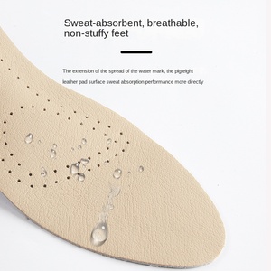 نعل نسائي ناعم ماص للعرق مزيل للروائح لتنفس الجلد مستدير الرأس بكعب عالٍ إدراج مضخات - Product Image 4