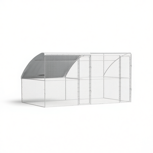 Jaula para Pollos de Metal Plateado de 157.48 x 78.74 x 78.74 Pulgadas para Cuidado Animal y Avicultura - Product Image 1