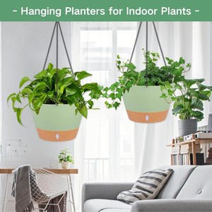Pots de plantes en plastique P172 avec plateau profond et trous de drainage élevés Jardinières auto-arrosantes <span class=keywords><strong>pour</strong></span> plantes et fleurs d'intérieur et d'extérieur - Product Image 3