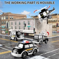 Camion de police à double étage à inertie 5 en 1, jouet pour tout-petits, camion de transport à friction, camion de police avec lumières et musique