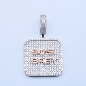 Collar con Colgante Cuadrado de Alta Calidad, Estilo Hip-Hop, con Letras Personalizadas - Product Image 5