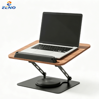 Support pour ordinateur portable Zeno 16 pouces, pliable et réglable, support pour livre réglable, support pour ordinateur portable avec base rotative à 360°, support pour tablette