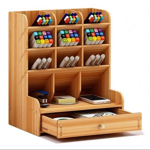 Creative Rectangle PVC Injection-Molded <b>Pen</b> Holder Organizer Drawer-Type Portable Multifunction Personalized Desktop Stationery - Product Image 1