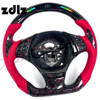 Volant personnalisé en cuir perforé rouge, en fibre de carbone forgée, avec LED pour BMW E36 E63 E61 E90 E84 E46 E92 E71 E70 2010 2012