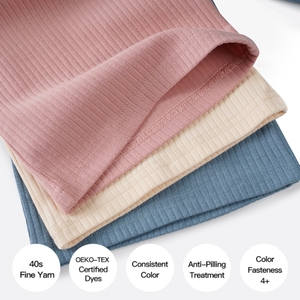 Ensemble de pyjama pour bébé personnalisé OEM d'usine, vêtements de bébé neutres, ensemble de sous-vêtements, haute élasticité, pyjama côtelé pour garçon, 2 pièces, pyjama en tricot côtelé - Product Image 2