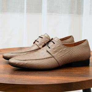 High-quality Genuine Leather Men's High Top Lace-up <b>Shoes</b> with Rubber Outsole for Wholesale - Product Image 2