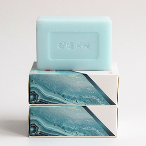 Jabón de baño antibacteriano hecho a mano, blanqueador de piel, sal marina, Natural, azul, OEM ODM, Etiqueta Privada para acné y cara, 8x128x3cm, 5,5g - Product Image 2