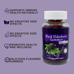 Elderberry <b>Gummies</b> with Zinc <b>Vitamin</b> C for Immune Support Black Elderberry Extract Antioxidant Boost Immune Support - Product Image 4