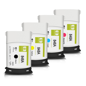 OCBESTJET Cartucho <span class=keywords><strong>de</strong></span> Tinta Remanufacturado 848A <span class=keywords><strong>de</strong></span> 4 Colores, 400 ml/unidad, Lleno <span class=keywords><strong>de</strong></span> Tinta Pigmentada para Impresora <span class=keywords><strong>HP</strong></span> PageWide XL 6000/XL 5100 (NA) - Product Image 1