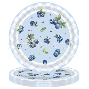 Kit de fournitures de fête sur le thème des myrtilles, ensemble de vaisselle jetable pour fête d'anniversaire, usage occasionnel - Product Image 2