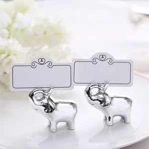 Éléphant en argent, nom, numéro, Menu, Table, porte-cartes, Clip pour mariage, Baby Shower, fête, Festival, réception, faveur