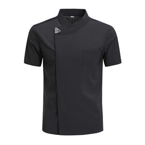 <span class=keywords><strong>Veste</strong></span> de chef en soie tricotée glacée à manches courtes, respirante et rafraîchissante, uniforme de cuisine pour boulanger, pâtissier, hôtel, accessoires de restauration - Product Image 6