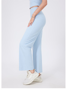 Pantalones de Yoga de Cintura Alta para Mujer, Levanta Glúteos, Pierna Ancha Recta, Suaves, Elásticos en 4 Direcciones, para Pilates, Gimnasio y Deportes, con Bolsillo Trasero - Product Image 3