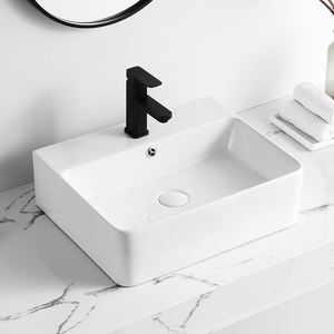 Oferta Especial: Lavabos Modernos de Cerámica Rectangulares para Encimera, con un Solo Orificio, Fáciles de Limpiar, <span class=keywords><strong>MUBI</strong></span> para Baño - Product Image 1