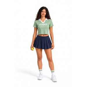 Ensemble de maillot de tennis pour femmes, tenue de sport personnalisée avec jupe, vêtements de tennis respirants et à séchage rapide - Product Image 1