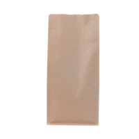 Vente flash : Sac en papier kraft à fond plat, scellé sur 8 côtés, imprimé sur mesure, pour café, avec fermeture éclair, plusieurs