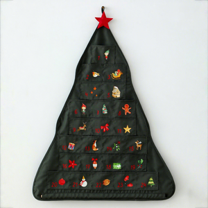 Décoration murale personnalisée <span class=keywords><strong>en</strong></span> toile pour compte à rebours de Noël avec sac de rangement, décoration festive pour les fêtes - Product Image 4