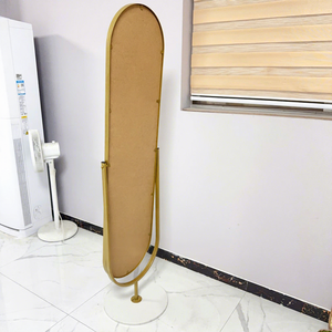 <span class=keywords><strong>Specchio</strong></span> da Terra Ovale Girevole di Lusso <span class=keywords><strong>con</strong></span> <span class=keywords><strong>Cornice</strong></span> in Metallo Dorato, Design Moderno e Durevole per Arredamento Casa - Product Image 6