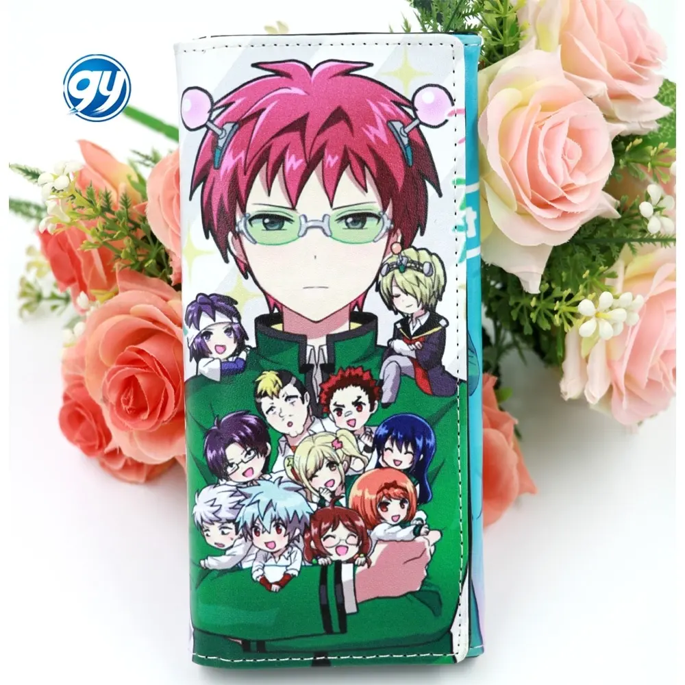 Anime Saiki Kusuo no Psi Nan uzun cüzdan Saiki Kusuo Mens ve bayan kart tutucu çanta