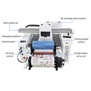 Print New 600x900mm/600x600mm 3 Heads Full Automatic Uv Flatbed Roll-to-roll Printer 6 Color Cmyk <b>White</b> Varnish 15ppm 2400dpi - Product Image 3