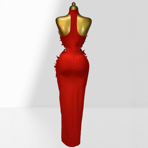 Vestido Elegante Ecowalson sin Mangas con Abertura Alta y Diseño <span class=keywords><strong>de</strong></span> Pétalos, Ideal <span class=keywords><strong>para</strong></span> Fiestas, Eventos y <span class=keywords><strong>Bodas</strong></span> - Product Image 2